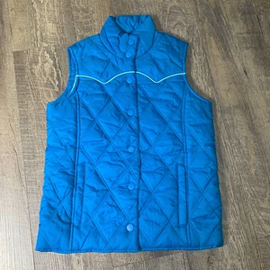 Roper Puffer Vest Jacket Girls Size 6-6X Blue Snap Front Sleeveless Lined - Picture 1 of 6