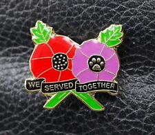 We served together Animals at war enamel pin badge 2022 purple poppy