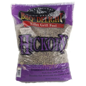 BBQR's Delight Hickory Flavor BBQ Wood Pellets Grill Fuel 20 Lb Bag All Natural - Picture 1 of 6