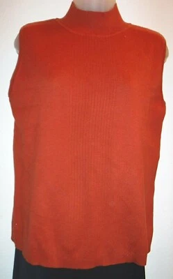 dressbarn NWT 1X rust orange sleeveless ribbed mock neck top - Image 1 of 4