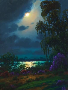 Oil Painting Original Landscape Florida Highwaymen Antique Style Art MAX COLE 27 - Picture 1 of 9