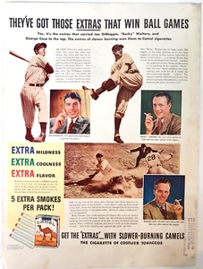 Joe Di Maggio Bucky Walters George Estuche Béisbol Camellos 1940 Publicidad Revista Impresión - Imagen 1 de 11