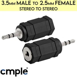 Adaptador de 3,5 mm convertidor de 2,5 mm a 3,5 mm macho a hembra mini conector estéreo - Imagen 1 de 3