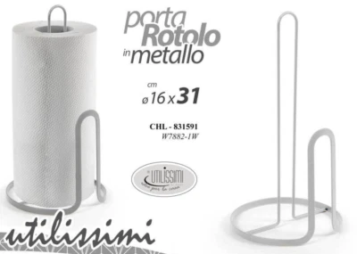 PORTAROTOLO DA TAVOLA SCOTTEX METALLO BIANCO CUCINA TOVAGLIOLI MODERNO 31 cm - Immagine 1 di 4