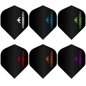 Mission | Logo | 5 Sets Black Dart Flights | Standard Shape UV Finish - Bild 1 von 8