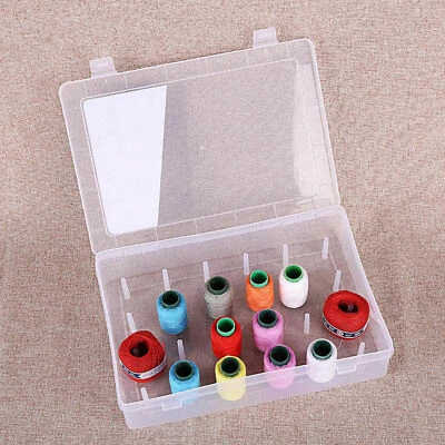 Embroidery Thread Organiser Box Container Sewing Spool Holder Clear Storage Case - Image 1 of 4