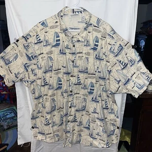 Hwy 1 Hawaiian Shirt Sailboats 3XL - Picture 1 of 9