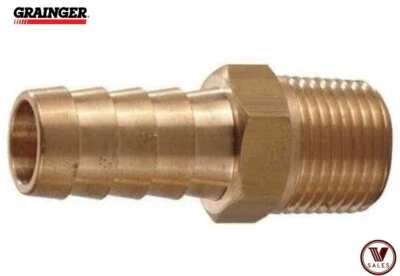 FACTORY NEW! GRAINGER 6AFN6 Brass Straight Fitting 3/4" Barb x 3/4" Male NPT - Image 1 of 4