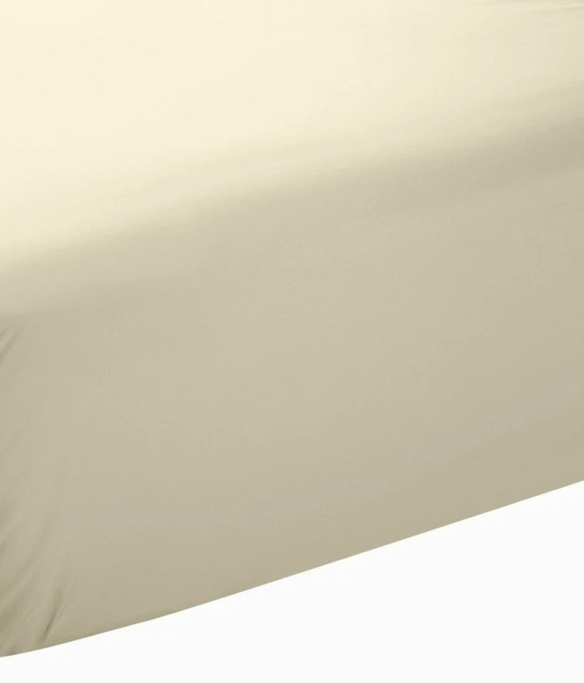 Emperor Fitted Sheet Cream 12" Deep Fully Elasticated 200Tc Percale - Image 1 of 1