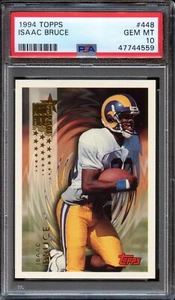 1994 Topps Isaac Bruce #448 - HOF Rookie RC - PSA 10 GEM MINT - Bild 1 von 2