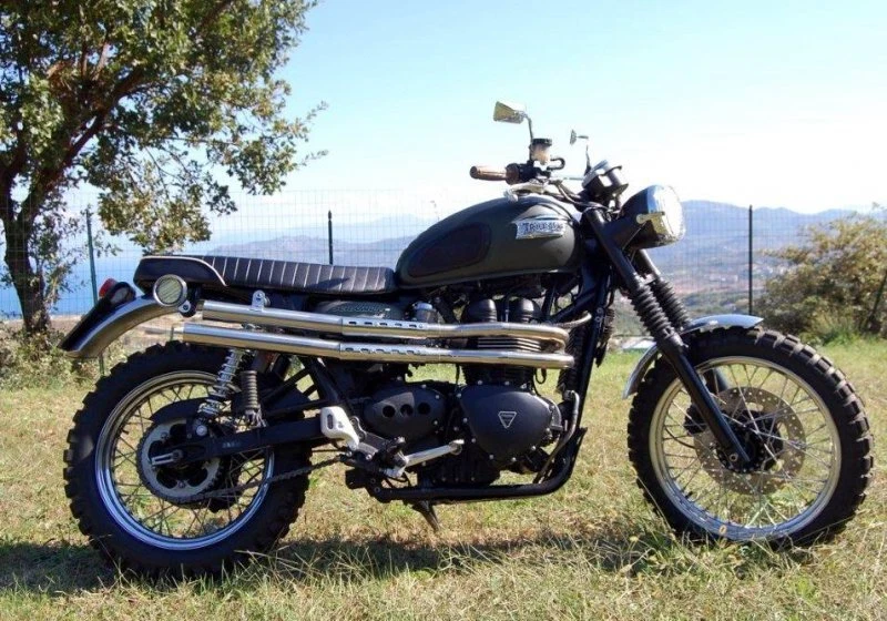 Triumph Scrambler 2006-2016 MassMoto Impianto Scarico Inossidabile 2in2 McQueen Foto 1 de 1