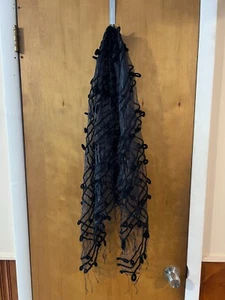 Women's Black Lightweight Sheer Shimmering Fashion Neck Scarf Shawl 65 x 24" - Picture 1 of 5