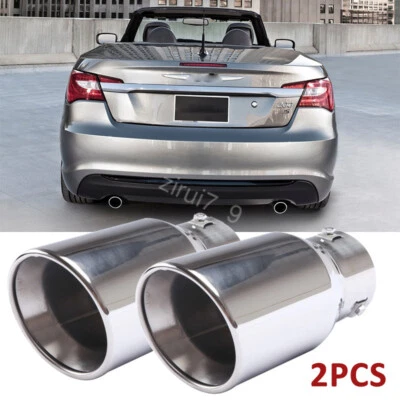 2PCS Car Exhaust Pipe Tip Rear Tail Throat Muffler Tailpipe For Chrysler 200 300 Foto 1 de 4
