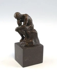 9937063-dds Bronze Skulptur Figur "Der Denker" nach Rodin H19cm - Bild 1 von 4
