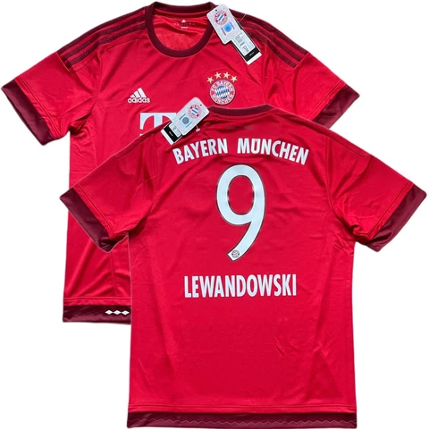 2015/16 Bayern Munich Home Jersey #9 Lewandowski Large Adidas Soccer NEW Cover