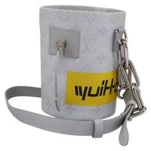 LOUIS VUITTON Monogram White Chalk Nanobag Shoulder Bag Gray M44631 Auth 105949A - Picture 1 of 24