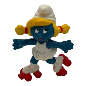 1980 Schleich Peyo Rollerskate Smurfette VTG Hong Kong - Picture 1 of 6