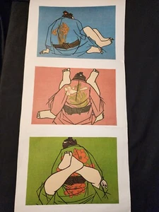 Juego de 3 grabados en madera de arte japonés atributo. Clifton Karhu, Ukiyo-E, Bijin-Ga - Imagen 1 de 8