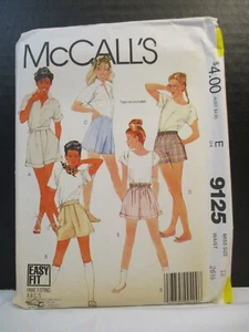 McCall's Muster 9125 Miss Größe 12 Shorts 2 Längen Falten Taschen ungeschnitten Vintage - Bild 1 von 9