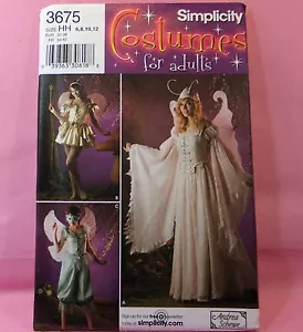 Costume da fata Simplicity 3675 adulto 3 modello da cucire 6-12 NUOVO non tagliato - Foto 1 di 2