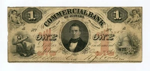 1861 $1 The Commercial Bank of Alabama - Selma, ALABAMA Note - Picture 1 of 3