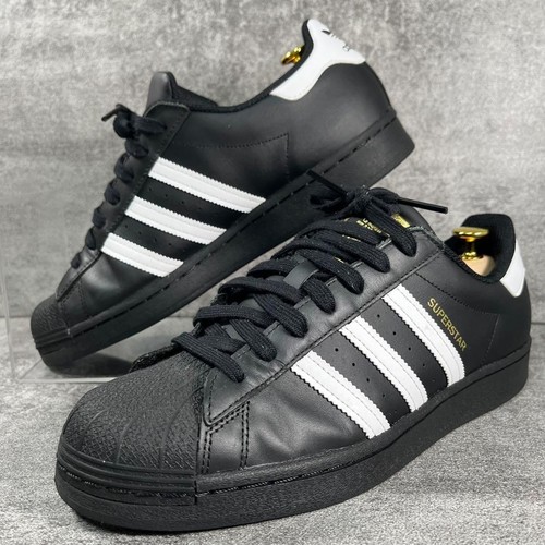 Adidas Uomo Superstar EG4959 Nero Oro Taglia 9.5 US Sneakers