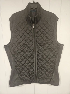 Perry Ellis Quilted Vest Mens XXL Black Sleeveless Zip Up Preppy Jacket No Tags - Image 1 of 3