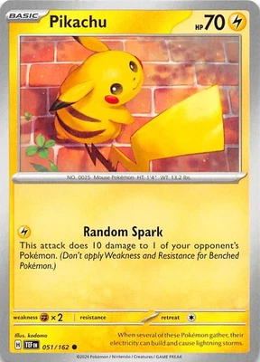 Pikachu 051/162 SV05 Temporal Forces Pokemon 007721 - Image 1 of 2
