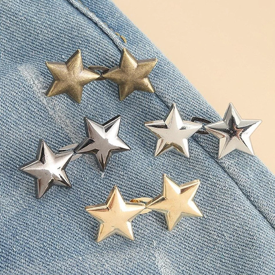 Jeans Tighten Waist Buckle Star Button Adjuster No Sewing Required Simple Jean - Image 1 of 4