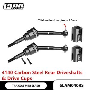 GPM Carbon Steel Rear Driveshafts & Drive Cups For TRAXXAS Mini Slash 10850 US - Picture 1 of 2