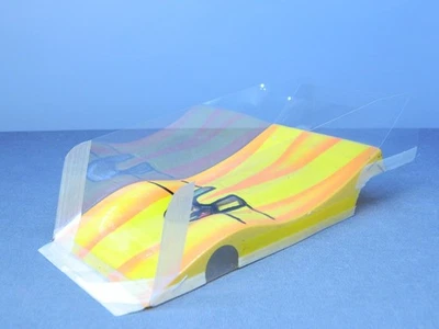 Carro Ranura 1/24 "THE WING" CARROCERÍA LEXAN con AIRSPOILERS Amarillo con Rayas Naranjas Foto 1 de 3