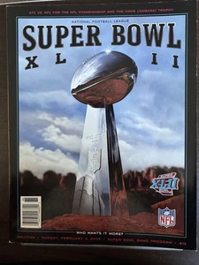 Superbowl XLII NEU Spielprogramm NY GIANTS Super Bowl XLII (42) Memorabilia - Bild 1 von 3