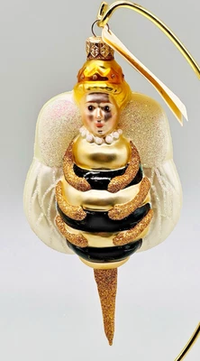 Patricia Breen Queen Bee Hanging Glass Christmas Ornament 1998 7 inch #9835 - Image 1 of 4