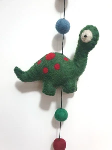 Dinosaurier Mobile 39+ Zoll gekochter Filz Handarbeit neu Stegosaurus T. Rex Messing Glocke - Bild 1 von 16