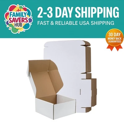 Eco-Friendly Shipping Box Set of 25 - 8x8x4 Inch Lightweight Cardboard Design - Image 1 of 4