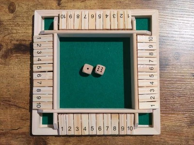 Shut The Box Holz Familienspiel, Gesellschaftsspiel, Würfelspiel  - Bild 1 von 4