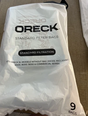 Bolsas para aspiradoras Oreck XL – Paquete de 9, desechables, se adapta a montantes Comml 2PKS Foto 1 de 4