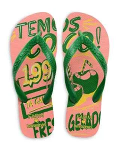 Havaianas Farm Rio Slip On Flip Flop Sandals Unisex 6W/5M Green Open Thong Toe - Picture 1 of 16