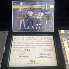 1992 Four Sport Gold Draft Pick Collection W Box Shaq Auto /9500 PSA Jeter Gold!