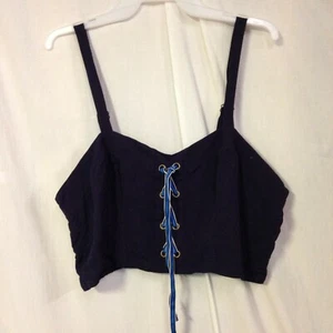 Xhilaration Cropped Top Navy W Blue Tie NWT Size XL - Picture 1 of 2