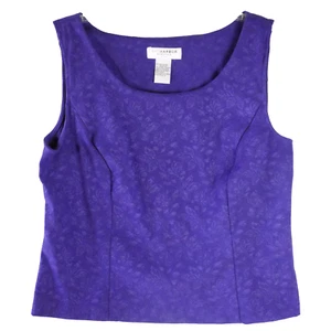 Sag Harbor Top Damen Größe 14 Rundhals Blumenmuster Bluse Lila Ärmellos - Bild 1 von 10