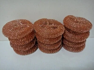 12 Stück Kupferbeschichtet Scheuer Schrubber Pad für Küche Geschirr Topf Pfannen US-Verkäufer - Bild 1 von 4