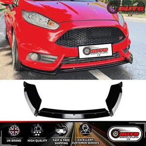 Ford Fiesta ST MK6 MK7 MK7.5 Front Bumper Splitter Lip Gloss Black 2012-2017 - Picture 1 of 8