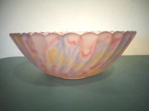 HANDBEMALTE REUVANISCHE JUGENDSTIL JUGENDGLAS 9 ZOLL SCHALE - Bild 1 von 4