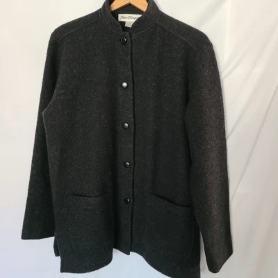 Norm Thompson Vintage Gray 100% Wool Sweater Jacket Sz Medium - Image 1 of 3