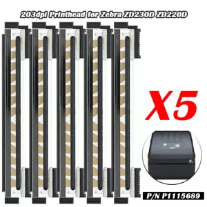 Cabezal de impresión de 5 piezas para impresora de etiquetas térmicas Zebra ZD230D ZD220D 203 dpi P/N P1115689 - Imagen 1 de 8
