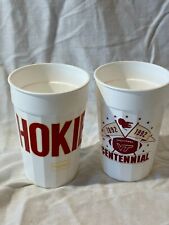 Lot of 2 Vintage Virginia Tech VPI NCAA Hokies Cup Plastic -  Centennial/Hookies
