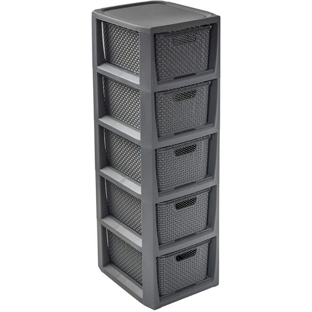 BranQ Home essential Kommode mit 5 Schubladen - Dunkelgrau