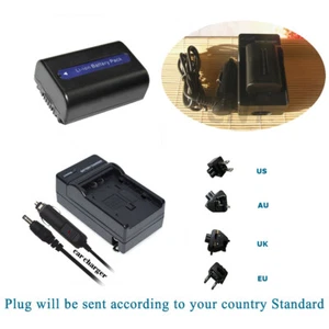 Batteria NP-FH40 per Sony DCR-SR45 DCR-SR46 DCR-SR72 DCR-SR42 DCR-SR220/Caricabatterie - Foto 1 di 33