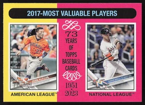 2024 Topps Heritage #210 2017 MVPs (Jose Altuve / Giancarlo Stanton) - Picture 1 of 2